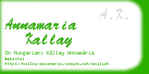 annamaria kallay business card