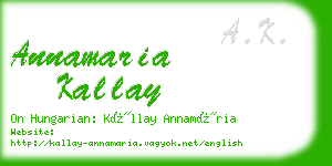 annamaria kallay business card